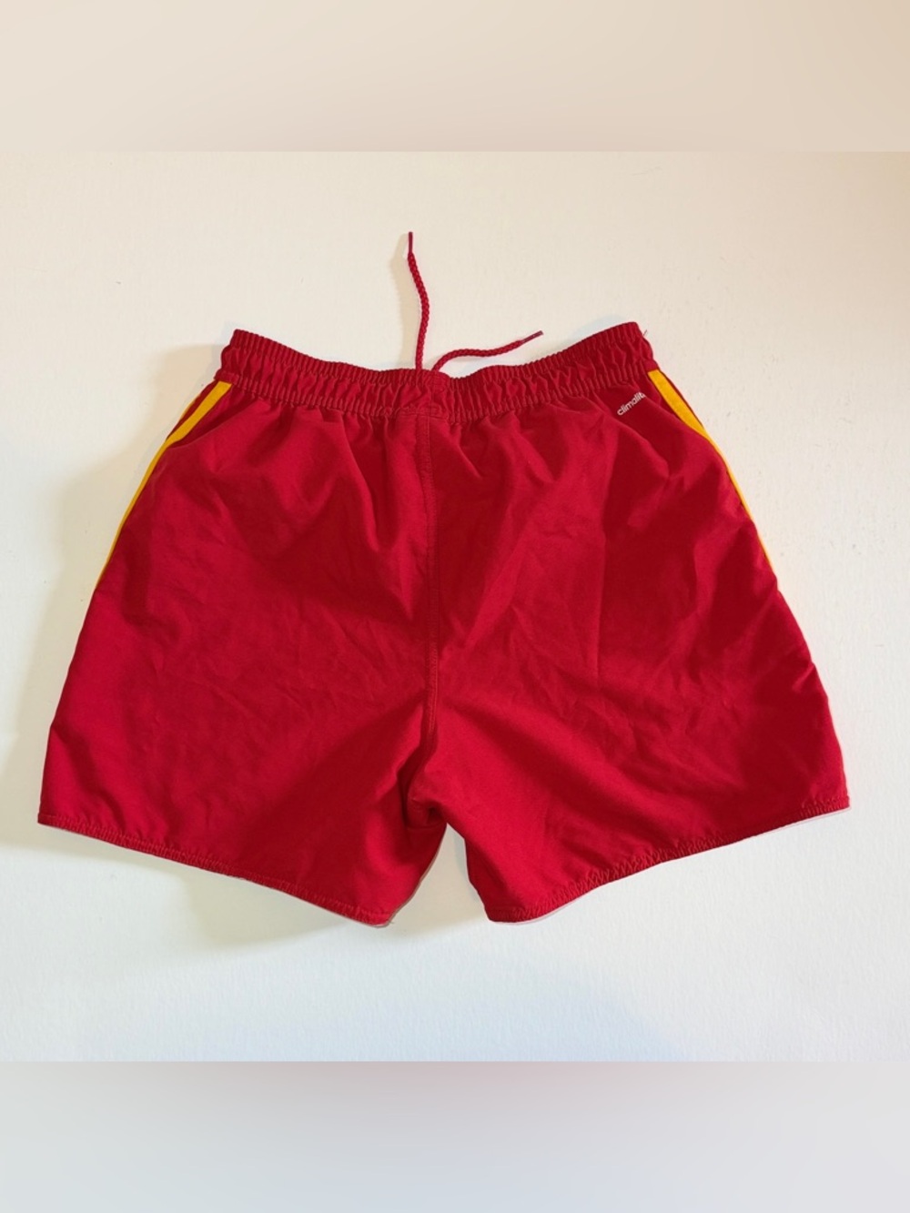 adidas Red Athletic Shorts with White Waistband - Picture 5 of 5